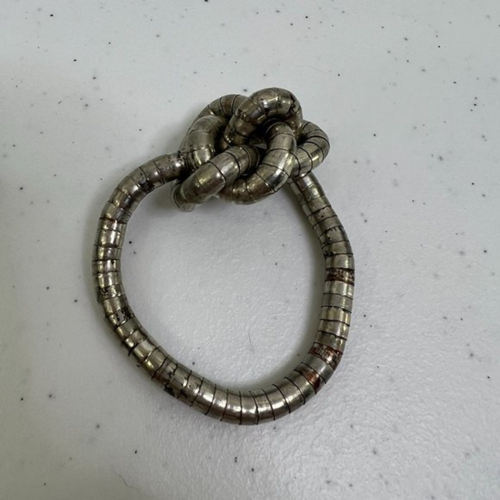 Snake Chain Bracelet Mixed Metal Silver Tone Knot Stretch Vintage Y2K Trend Used